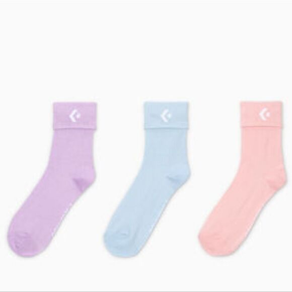 Converse 3-PK Cuffed Star Chevron Anklet Socks - Picture 1 of 4
